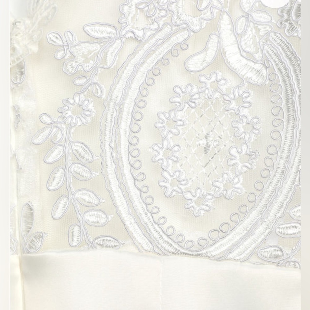 Stunning Sight White Embroidered Lace Satin Midi Dress - Picture 7 of 7